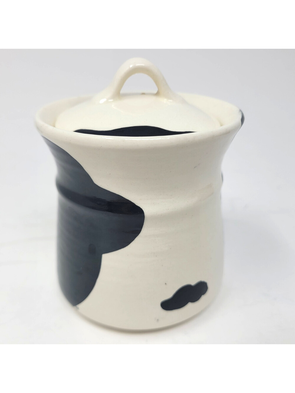 Vintage Metlox Holstein Herd Cow Lidded Condiment Jam Jar California Pottery